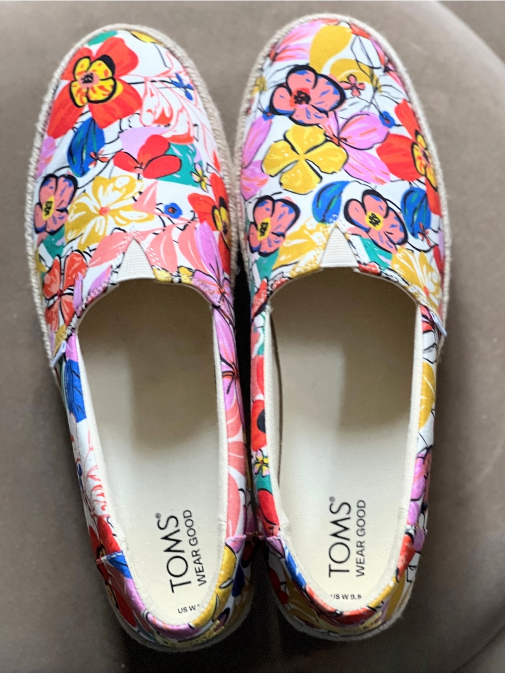 TOMS Floral Canvas Espadrilles in Pink, Yellow, Blue, Red